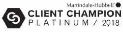 Client Champion Platinum 2018 rated by Martindale-Hubbell