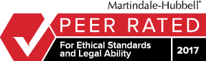 Peer Rated For Ethical Standards and Legal Ability by Martindale-Hubbell 2017