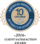 American Institute of Family Law Attorneys | Best 10 Law Firms 2016 Client Satisfaction Award